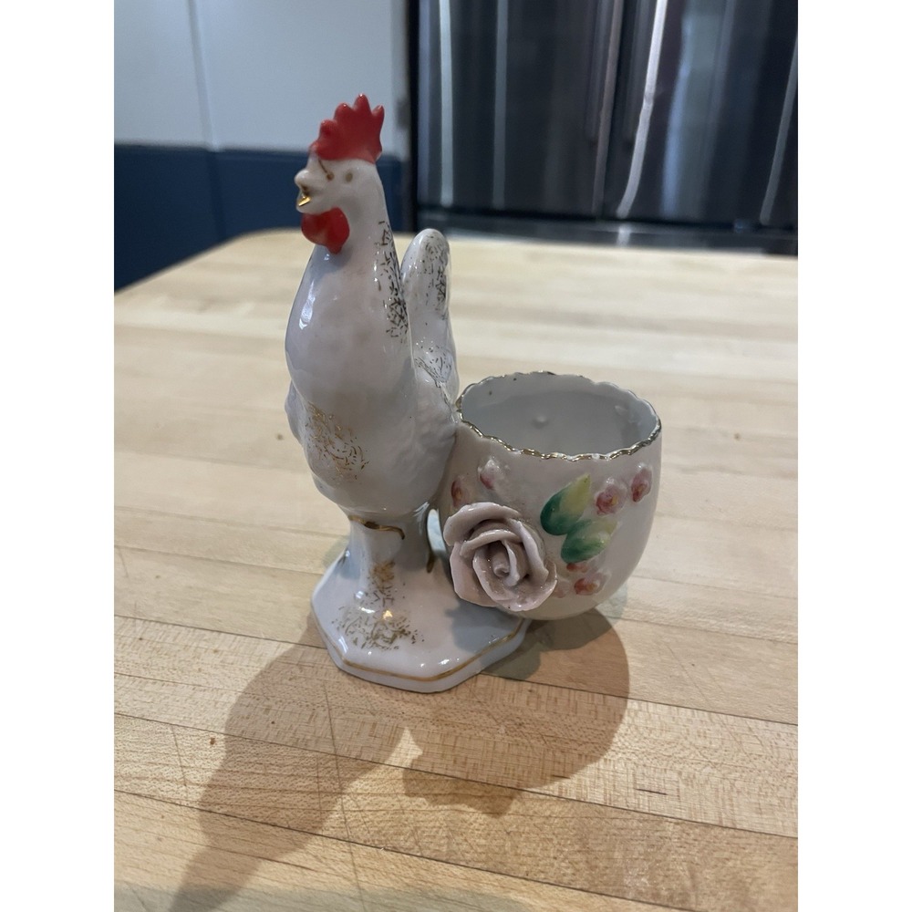 Sterling China Japan Rooster Egg Cup Vintage Dime store Cottagecore Shabby Chic